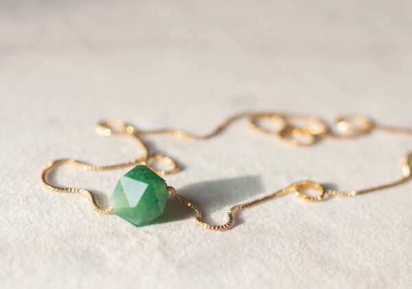 Aventurin, grøn krystal halskæde, krystaller smykker, grønne smykker