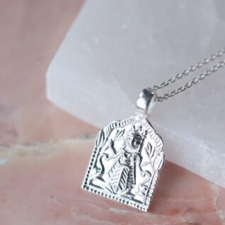 Lakshmi halskæde, amulet, sølv smykke