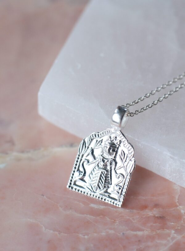 Lakshmi halskæde, amulet, sølv smykke