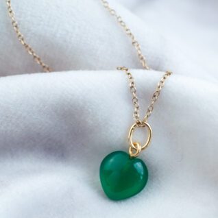 grøn hjerte halskæde