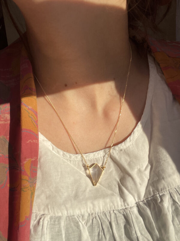 Bjergkrystal halskæde, ong namo guru dev namo, krystal halskæde, yoga, kundalini smykke, necklace