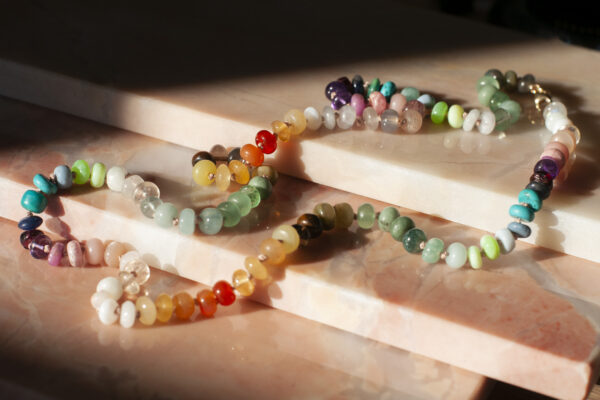 perlehalskæde, regnbue perlekæde, krystaller, halskæde, smykke, ekslusiv smykke, 14 karat solid guld