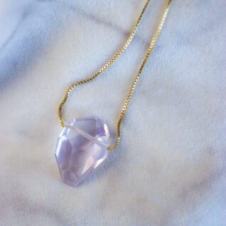 lavender moon quartz lavendel krystal halskæde