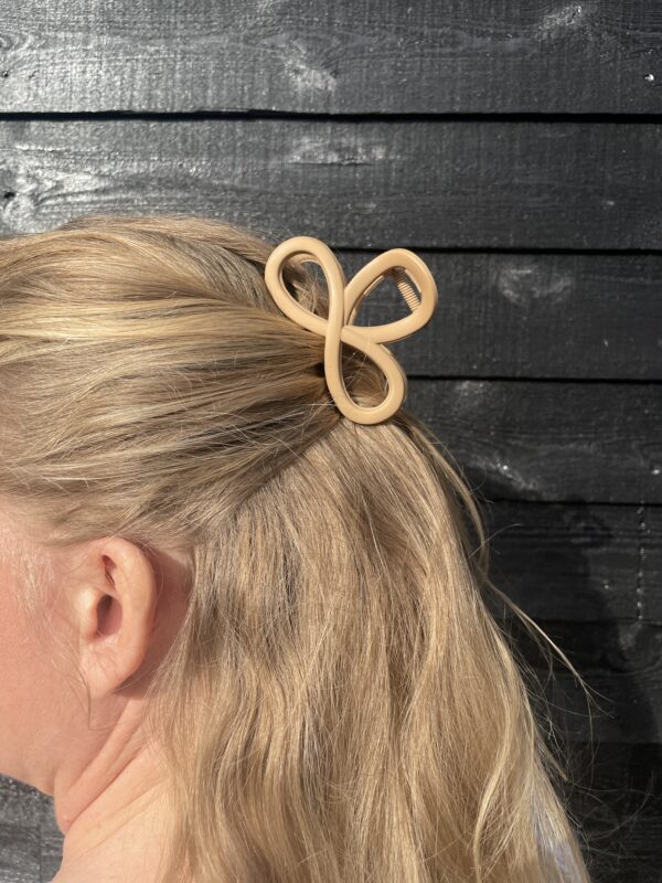 Sløjfe hår klemme, beige - Image 2