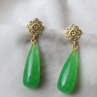 grøn jade øreringe